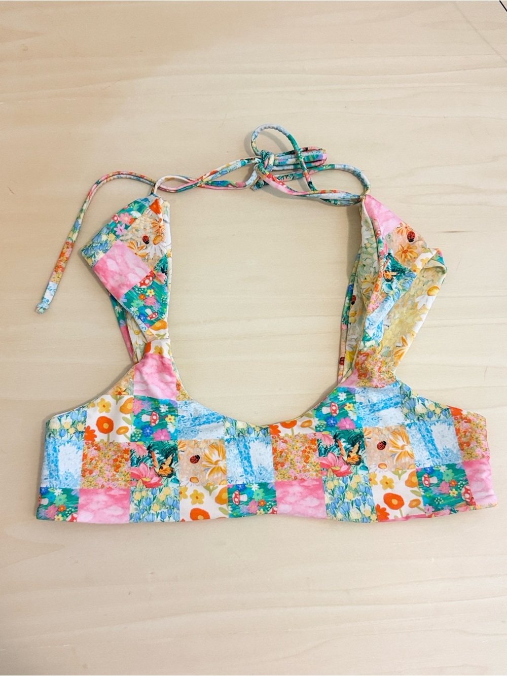 Patchwork Floral Bikini Top